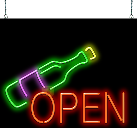 Wine Bottle Open | FL-50-04 | Jantec Neon