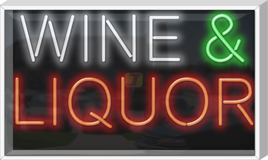 Outdoor XL Wine & Liquor Neon Sign