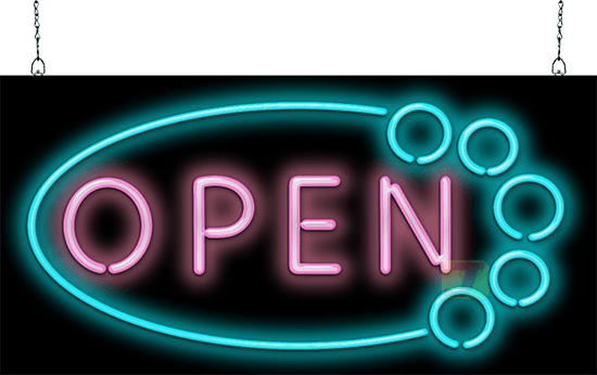 Retro Style Open Neon Sign