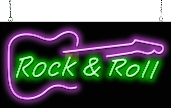 Rock N Roll Guitar Neon Sign | FMZ-35-10 | Jantec Neon