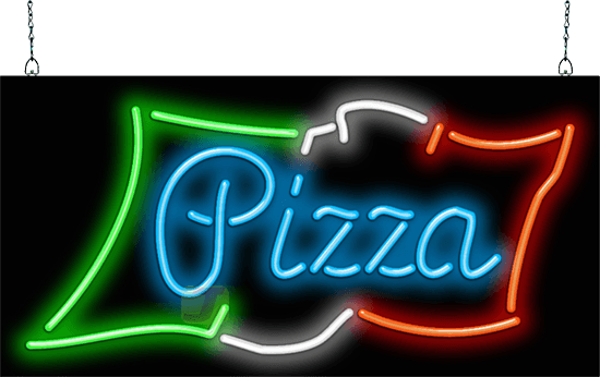 Pizza with Flag Neon Sign
