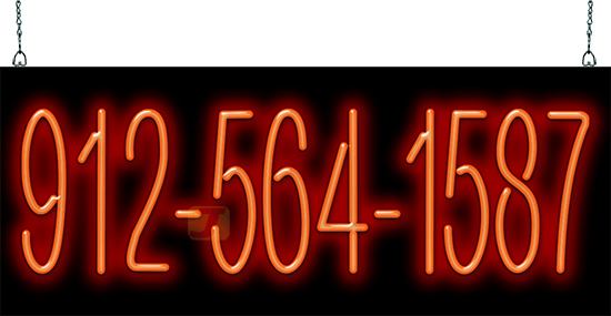 10 Digit Phone Number Neon Sign