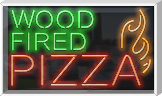 Outdoor Wood Fired Pizza Neon Sign