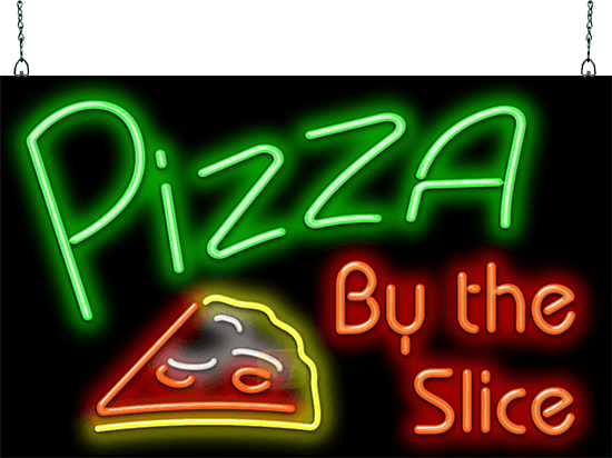 Large Pizza By The Slice Neon Sign