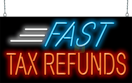 ADVPRO Income Tax Preparation Fast Refund E-File Dual Color LED Neon Sign Blue & Yellow 16 x 12 st6s43-j0694-by