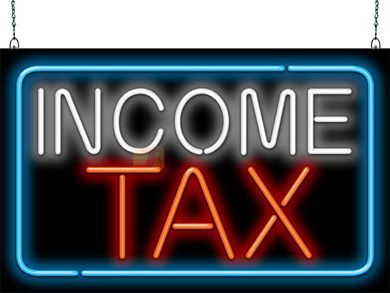 Income Tax Neon Sign