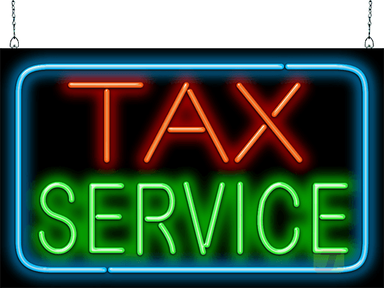 LED Income Tax Service Open Light Sign Super Bright Electric Advertising Display Board for Tax Preparation Refund Department Office Attorney Business Shop Store Window Bedroom 24 x 12 inches 