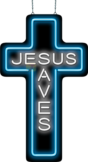 Jesus Saves Neon Sign