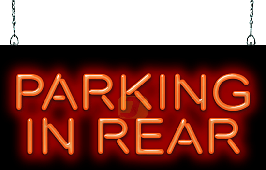 Parking in Rear Neon Sign
