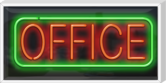 Outdoor Office Neon Sign