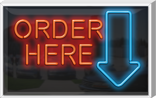 Outdoor Order Here Neon Sign
