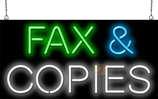 Fax and Copies Neon Sign