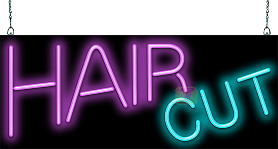 Hair Cut Neon Sign