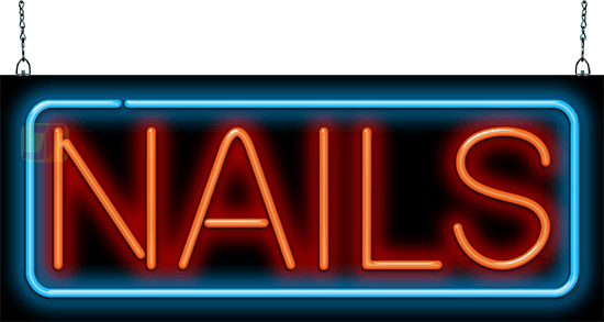Large Nails Neon Sign