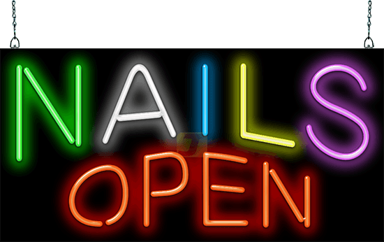 Nails Open Neon Sign
