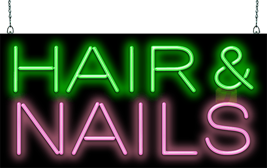 Hair and Nails Neon Sign