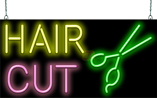 Hair Cut Neon Sign