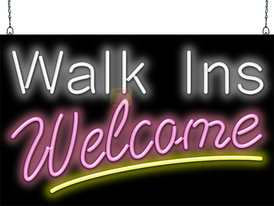 Designer  Walk Ins Welcome Neon Sign, X-tra Large