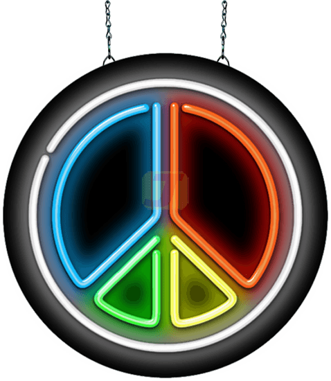 Peace Symbol Neon Sign
