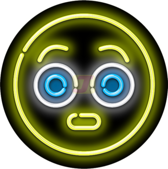 Surprised Face Emoji Neon Sign