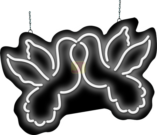 Doves Wedding Neon Sign