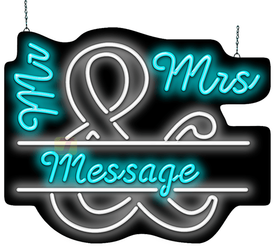 Mr. & Mrs. with Custom Name Neon Sign