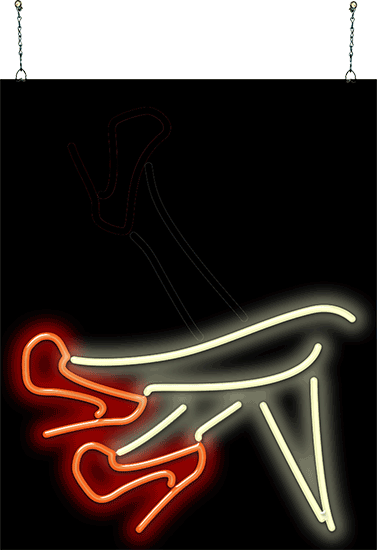 Kicking Legs Animated Neon Sign