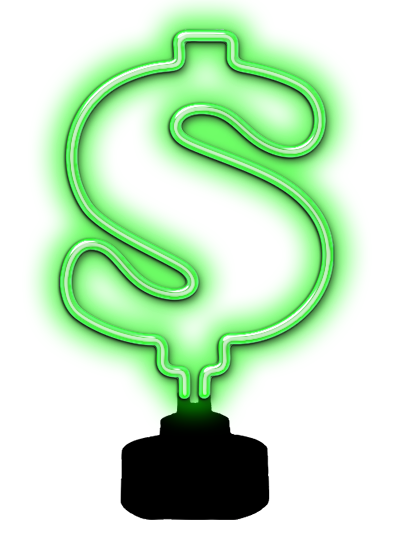 Dollar Sign Neon Sculpture