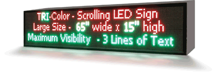 Tri-Color LED Scrolling Message Sign