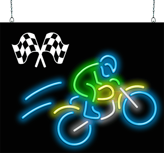 Motocross Rider with Bike Neon Sign