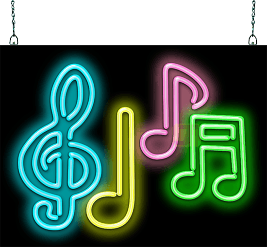 Music Notes Neon Sign