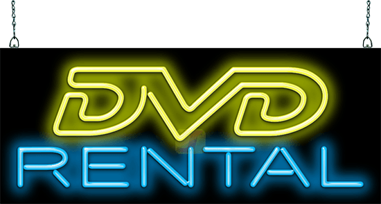 DVD Rental Neon Sign