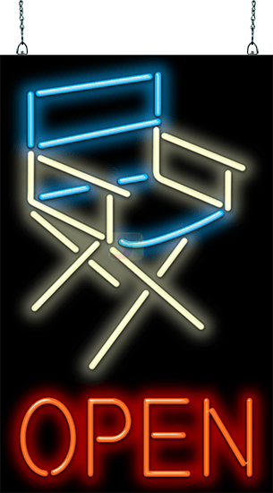 Director Chair Open Neon Sign