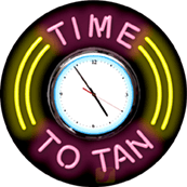 Time To Tan  Neon Clock