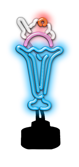 Ice Cream Sundae Neon Sculpture