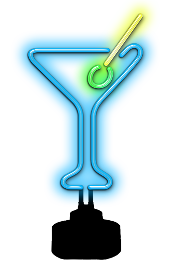Martini Neon Sculpture (Blue)