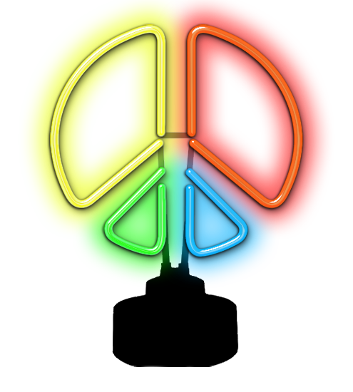 Peace Sign Neon Sculpture