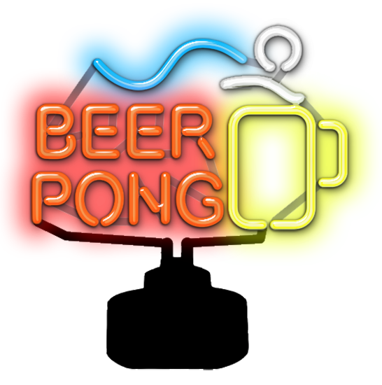Beer Pong Neon Sculpture