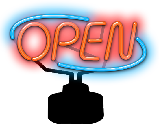 Open Neon Sculpture