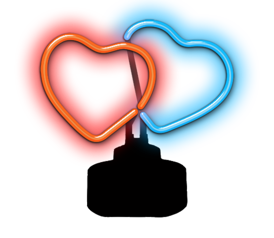 Double Hearts Neon Sculpture
