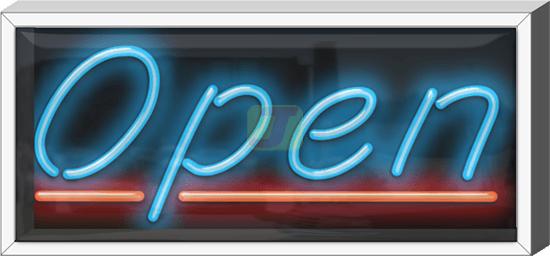 Outdoor Friendly Open Neon Sign