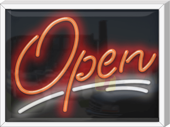 Outdoor Elegant Open Neon Sign
