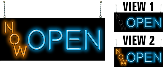 Flashing Now Open Neon Sign