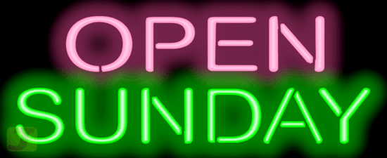Open Sunday Neon Sign | OG-30-71 | Jantec Neon