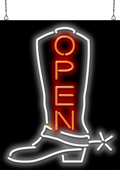 Cowboy Boot Open Neon Sign - Large Size