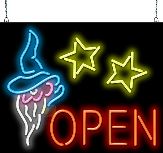 Open with Wizard Neon Sign