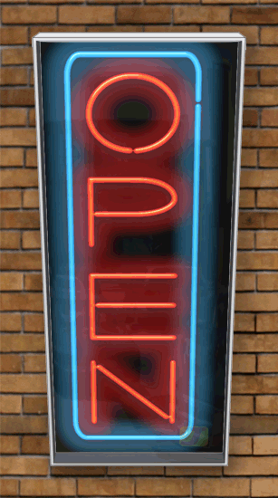 Outdoor XL Traditional Deluxe Vertical Open Neon Sign | OG-55-02-V-OD