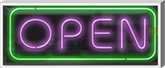 Outdoor XL Deluxe Open Neon Sign