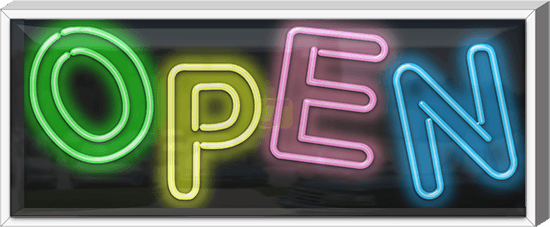 Outdoor XL Multi-Color Open Neon Sign