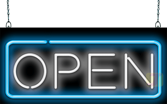 OPEN Neon Sign with Border